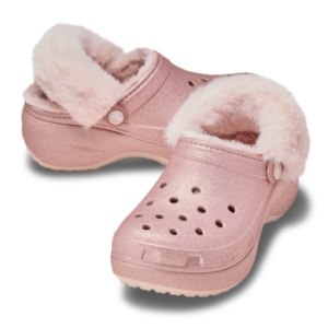 크록스 여성 클래식 플랫폼 퍼즈 라인드 글리터 클로그_211922 (6UR, 쿼츠)_이미지