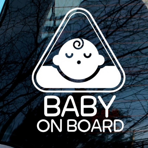 뭉키월드 사인마크 남아 Baby on Board 스티커 LSC-540 [화이트]