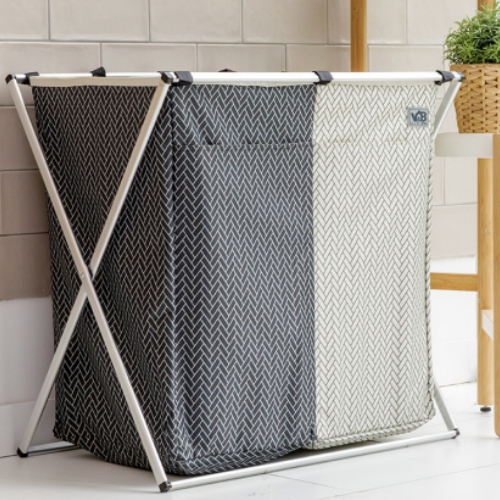 브이앤비리빙 접이식 2단 빨래바구니