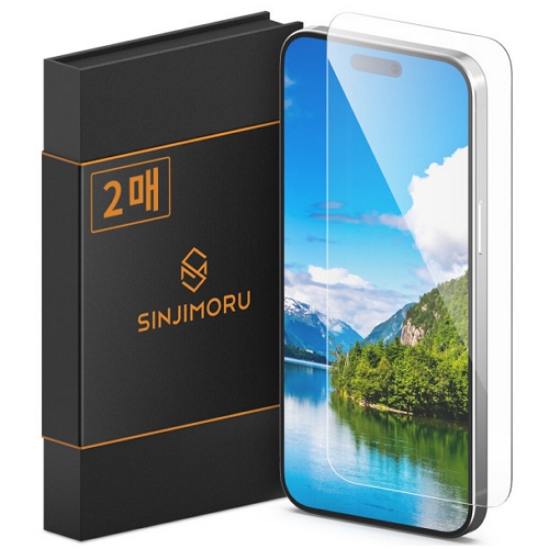 신지모루 아이폰15 프로 맥스 신지글래스 2.5D 강화유리 액정보호필름 (액정 2매)