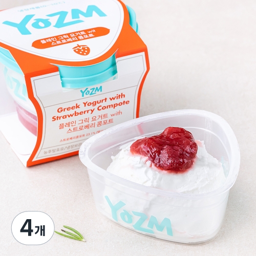 요즘 플레인 그릭요거트 with 스트로베리 콩포트 130g (4개)_이미지