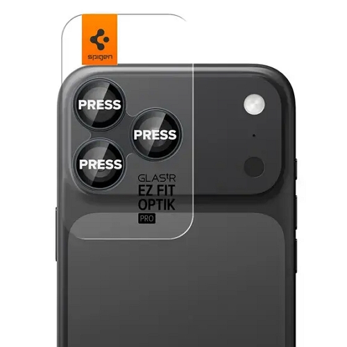 슈피겐 아이폰17 프로 글라스tR 이지핏 옵틱프로 강화유리 보호필름 (렌즈 2매)_이미지