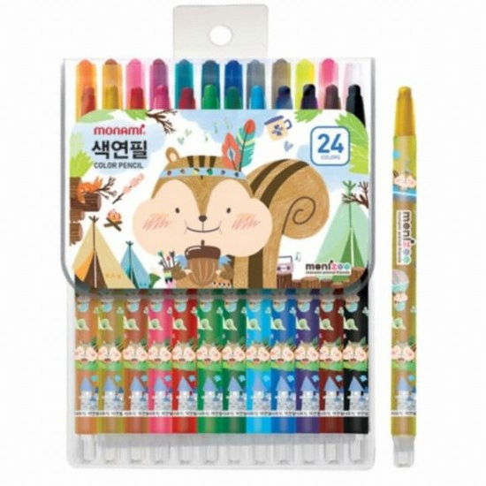 모나미 모니주 샤프식 색연필 (24색x6개)_이미지