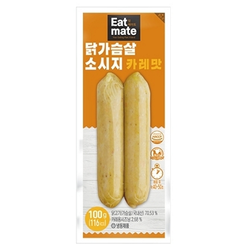 푸드나무 잇메이트 닭가슴살 소시지 카레맛 100g (15개)
