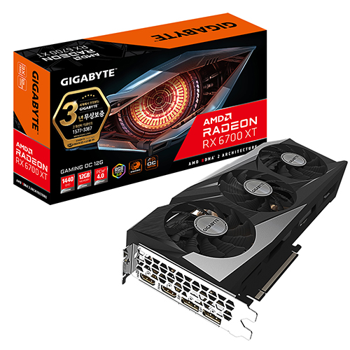 GIGABYTE 라데온 RX 6700 XT GAMING OC D6 12GB 제이씨현_이미지