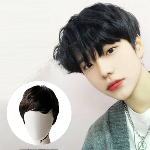 남성 823QQM74 통가발 다운 펌 정수리 앞머리 미용 장발_이미지