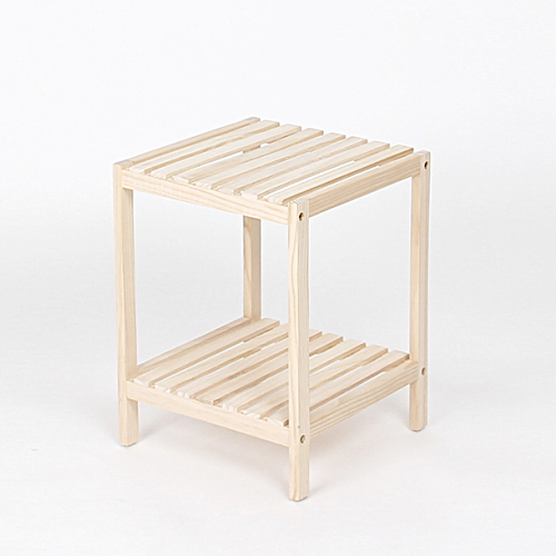 올리빙 원목 스탠드 2단 선반_이미지