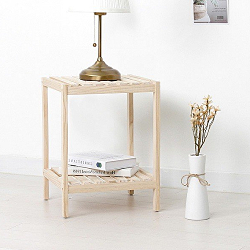 올리빙 원목 스탠드 2단 선반_이미지