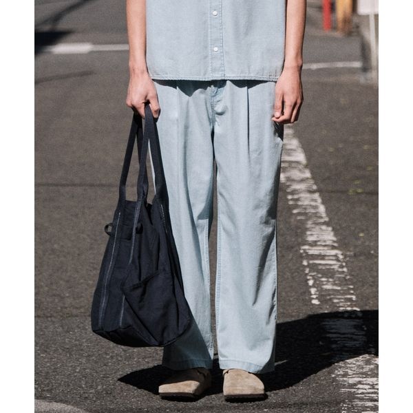 더리스 디엠스 젠 _원턱 데님 밴딩 팬츠_블루 와이드핏 _LDMWB03WSL