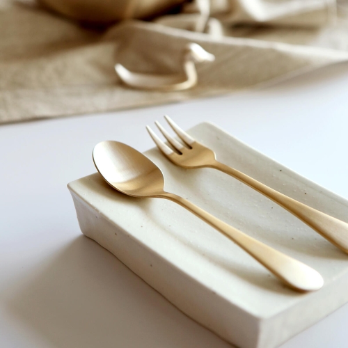 죽전도예 놋담 유기 베이비 스푼 포크 세트