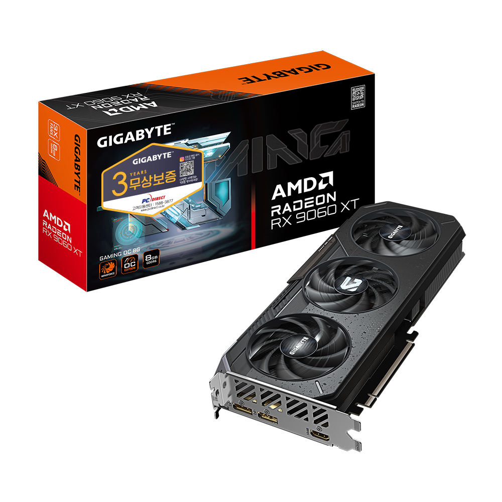 GIGABYTE 라데온 RX 9060 XT Gaming OC D6 8GB 피씨디렉트_이미지