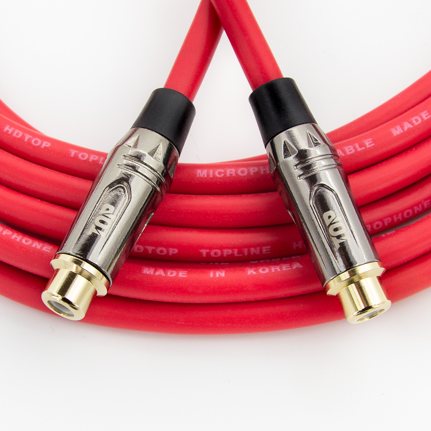 탑라인에이치디 HDTOP 메탈 RCA 암 to 암 연장 케이블 레드 (3m, HT-TP4581)_이미지