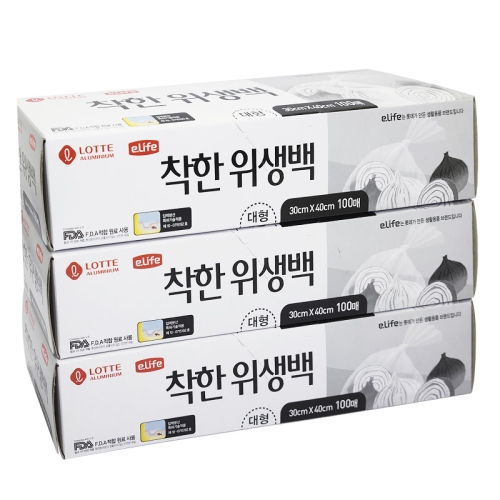 롯데이라이프 착한 위생팩 30x40cm (대) 100매