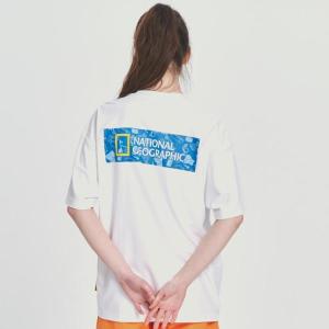  내셔널지오그래픽 기본로고 워터 반팔티 세미오버핏 N232URG540