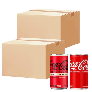코카콜라음료 코카콜라 190ml + 코카콜라 제로제로 190ml (60개)_이미지