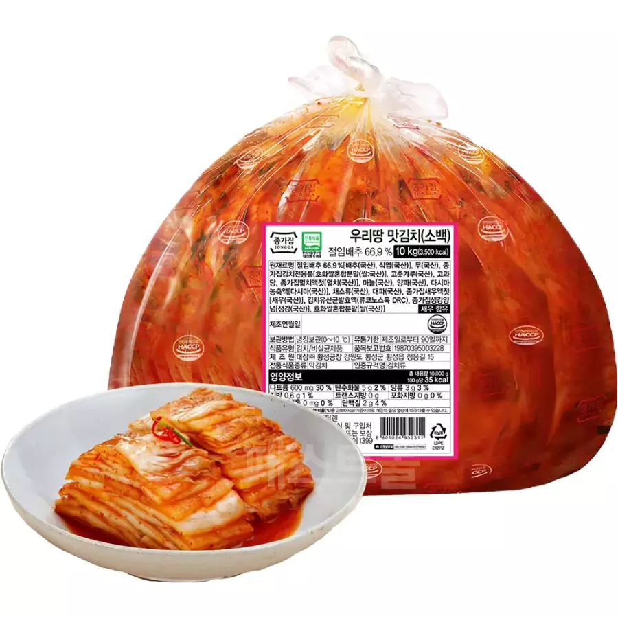 우리땅맛김치 소백 10kg