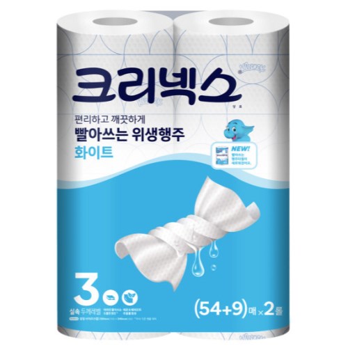 크리넥스 빨아쓰는 위생행주 화이트 63매 (2입) (6팩(12입))_이미지