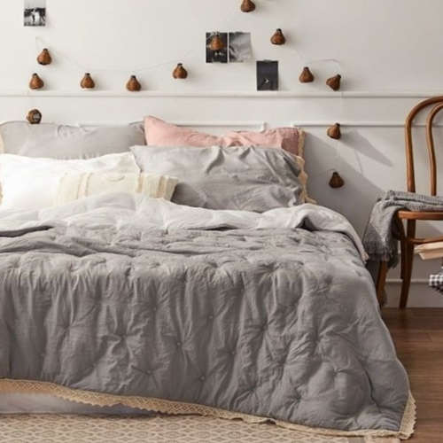 글로벌베딩서비스 아르페지오베이직 마넷 링클워싱 레이스자수 차렵 풀세트 (슈퍼싱글 SS)