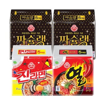 오뚜기 짜슐랭 10개 + <b>진라면</b> 매운맛 5개 + 열라면 5개
