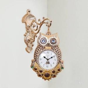 제이큐 무소음 벽시계 로얄타임 푸르셀 부엉이 양면 풍수인테리어소품 인테리어