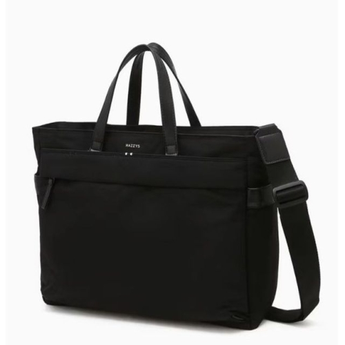 해치-백 로고프린트 가죽 토트백 HJBA6E320BK
