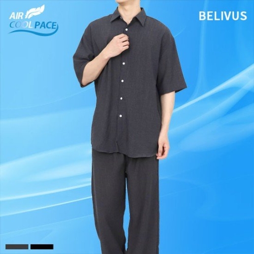  빌리버스 남성 여름 셋업 반팔 셔츠 밴딩 와이드팬츠 세트 BWWT050