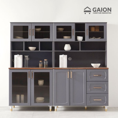 가이온 라온 유리도어 주방수납장 상부장 세트 1800_이미지