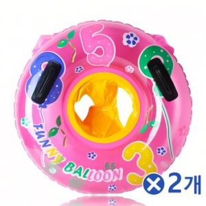 튜브 물놀이 아동 유아 노란색 원형 보행기 랜덤 2개_이미지