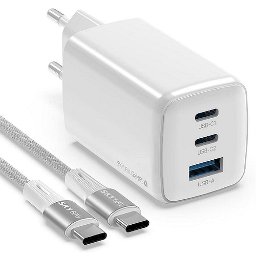 스카이랩 스카이 필 PD PPS 65W 3포트 GaN 충전기 SKY-GaN65X (케이블포함)