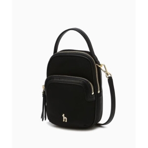 LF 헤지스 액세서리 가방 쇼핑백동봉 블랙 나일론 더블지퍼 큐빅장식 크로스 미니백 HIWA5F43