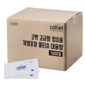 쿠팡 코멧 고급형 업소용 개별포장 대용량 물티슈 (1,000매)