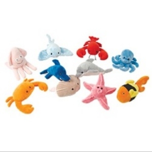 청양토이 통통이 바다친구10종 바다인형 상어 돌고래 문어 오징어 가재 조개 불가사리  손인형 손가락인형 브랜드 할인이벤트_이미지