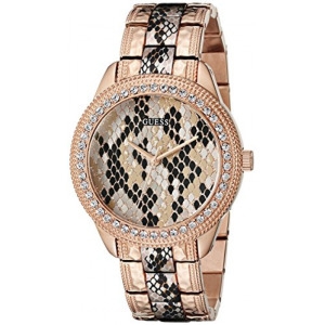 게스 Womens U0624L2 Rose Gold-Tone Python Print W_이미지