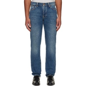 누디진 남성 블루 솔리드 올리 데님 진 252078M186032