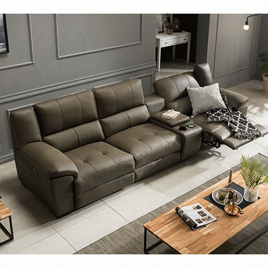 까사미아 그랜드 천연가죽 리클라이너 4인용 (홈바형)_이미지