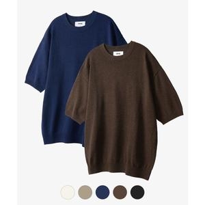 토피 TOFFEE 포멀 하프 니트 5 COLOURS T4S-FHKN310 176030 L NAVY_이미지
