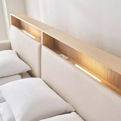 아씨방 릴렉스업 저상형 LED 수납 오픈형 패밀리침대 SS+SS (본넬스프링)_이미지