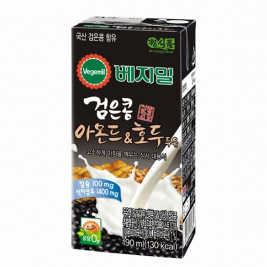정식품 베지밀 검은콩 아몬드 & 호두 두유 190ml (16개)_이미지