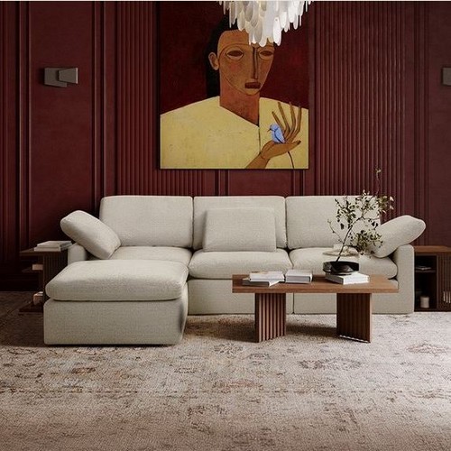 까사미아 캄포구스50 슬림 패브릭 소파 4인용 (스툴포함)_이미지