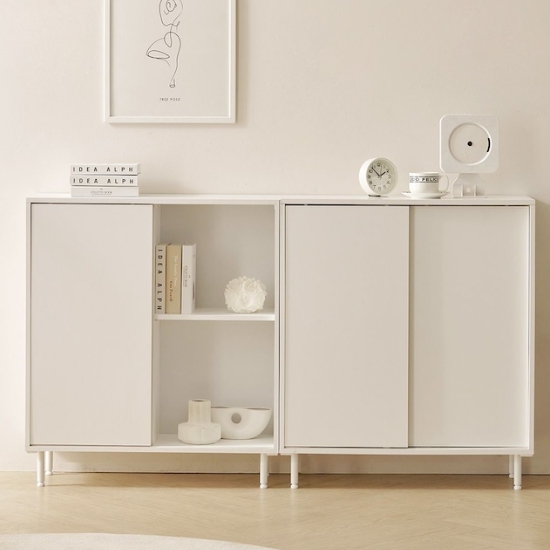 룸앤디 스르륵 3단 오픈 스틸다리형 슬라이딩 수납장 800_이미지