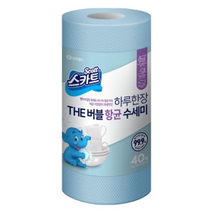 유한킴벌리 스카트 하루한장 THE 버블 수세미 40매 (1개(40매))_이미지
