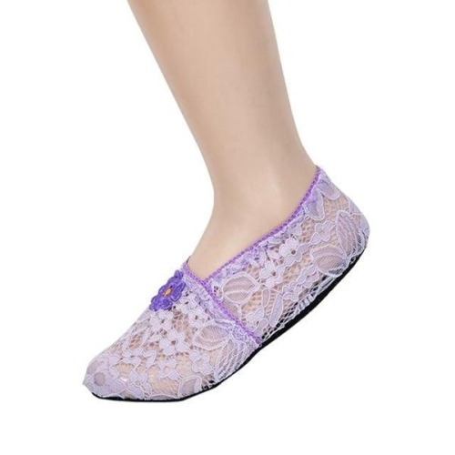 크로바 꽃자수 디자인 숙녀 망사덧신 WC4A74A_이미지