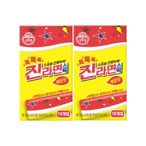 오뚜기 톡톡톡 진라면 스틱 매운맛 50g(5gx10입) (2개)