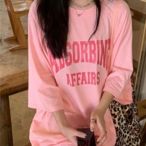 ONM 레터링 박시한 롱원피스 반팔 여성 데일리룩 임부 39923082