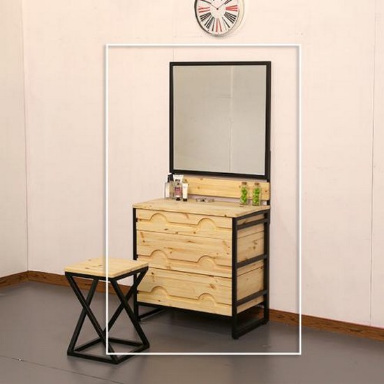 우아미가구 왈라비 레드파인 미니 화장대 600_이미지