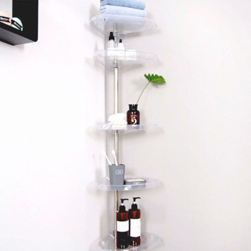 트리 해피홈 투명 코너선반 (5단)