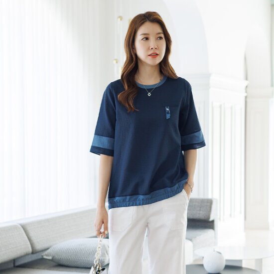 데드라 보볼테잎장식티셔츠 TBD3236