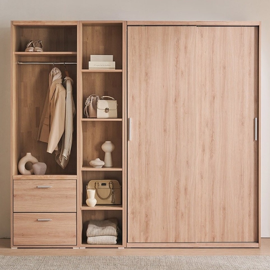 파로마 피츠 뮤즈 오픈수납 슬라이딩 옷장세트 2200