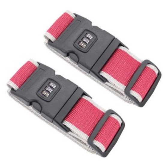 티큐브 여행가방 터짐방지 3다이얼 안전 보호벨트 2개 세트 (와인)