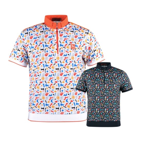 럭스골프 야마구찌 프리미엄 반집업 반팔 골프셔츠 YG3M410